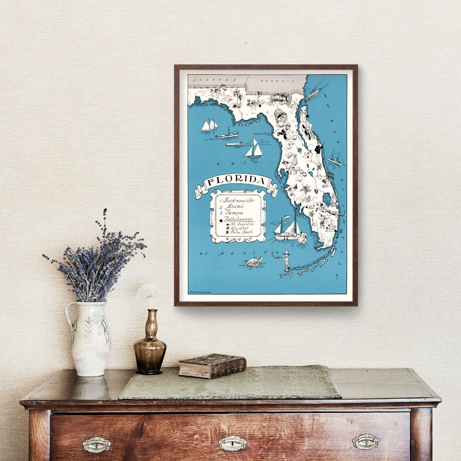 Vintage Map of Florida 1931