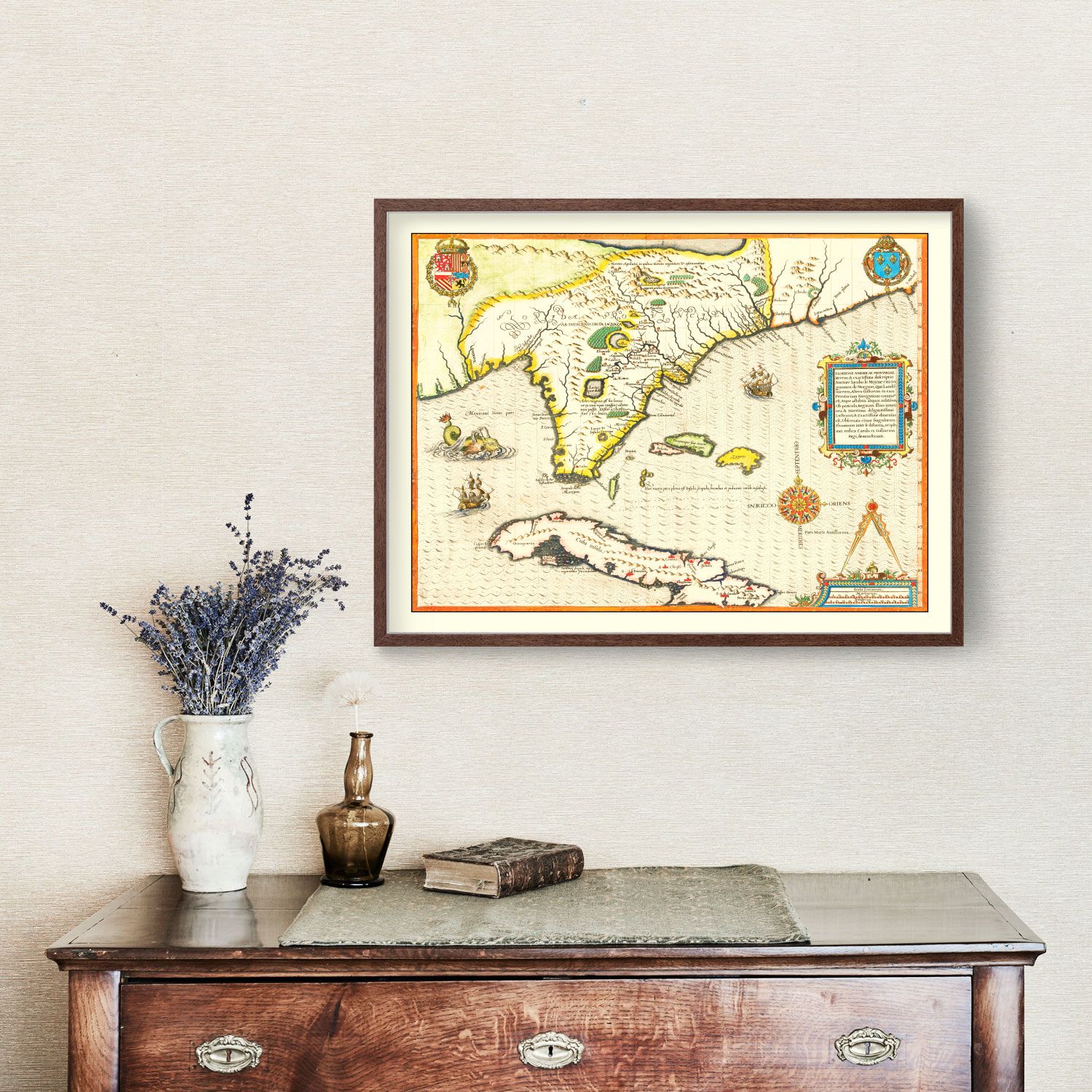 Vintage Map of Florida 1591