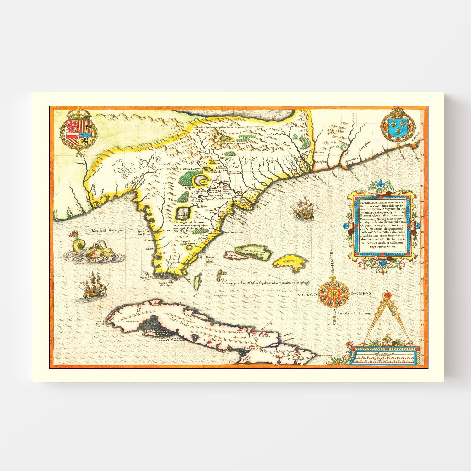 Vintage Map of Florida 1591