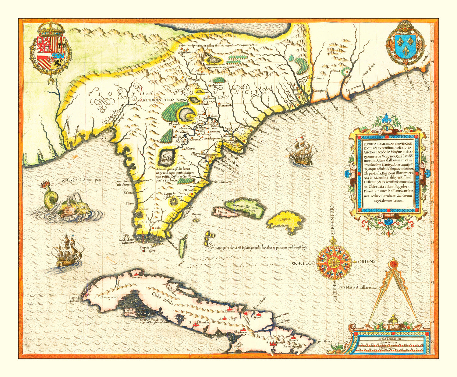 Vintage Map of Florida 1591
