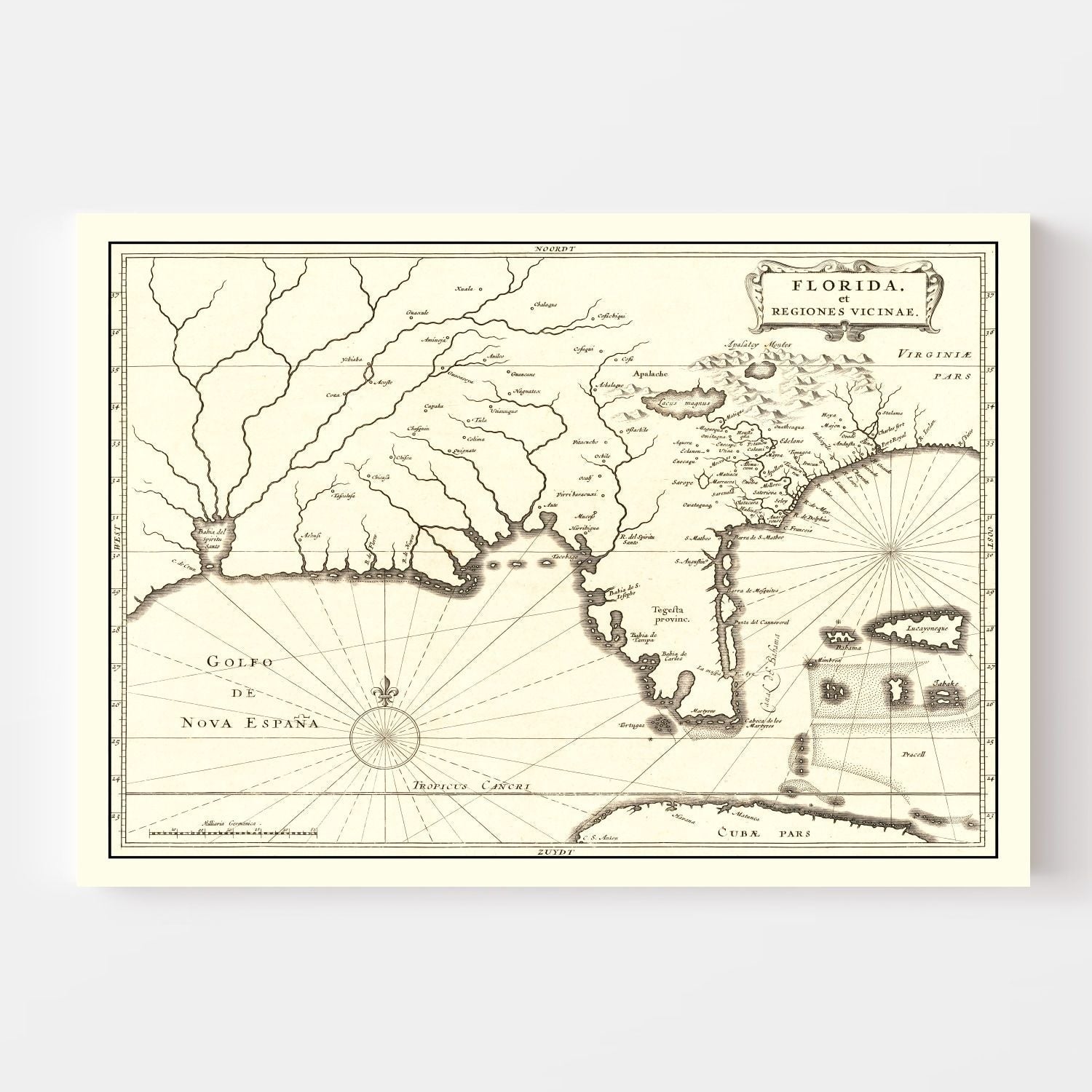 Vintage Map of Florida 1834