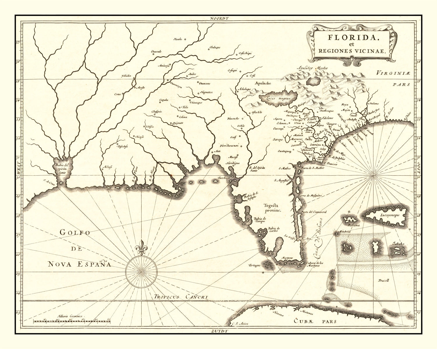 Vintage Map of Florida 1834
