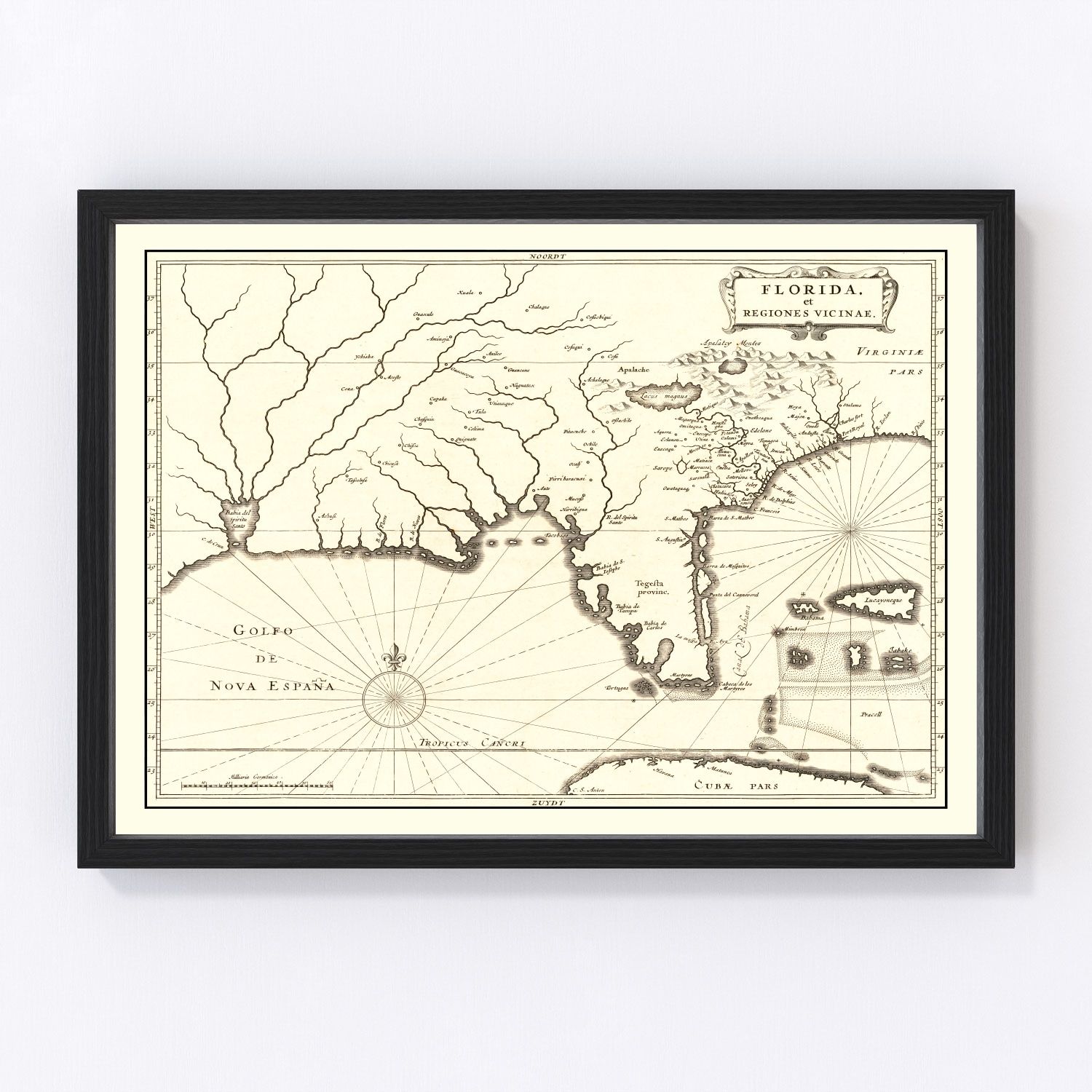 Vintage Map of Florida 1834